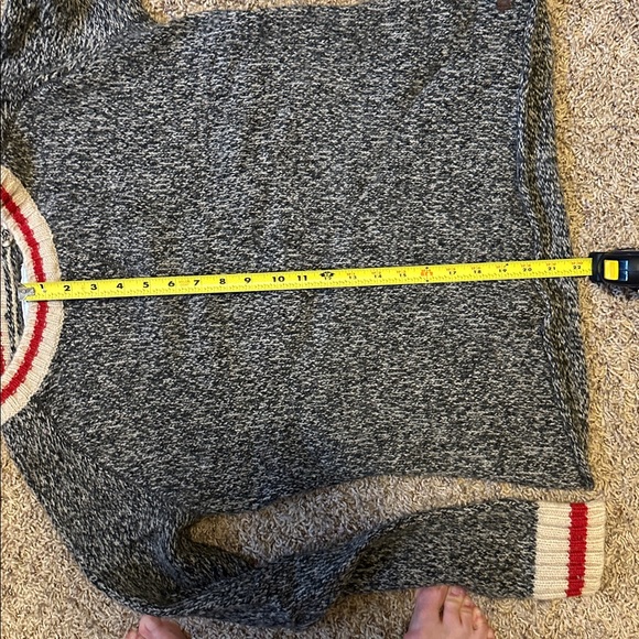 Roots Canada Cabin Crew Neck Long Sleeve Sweater Wool Salt & Pepper. EUC - Picture 9 of 9